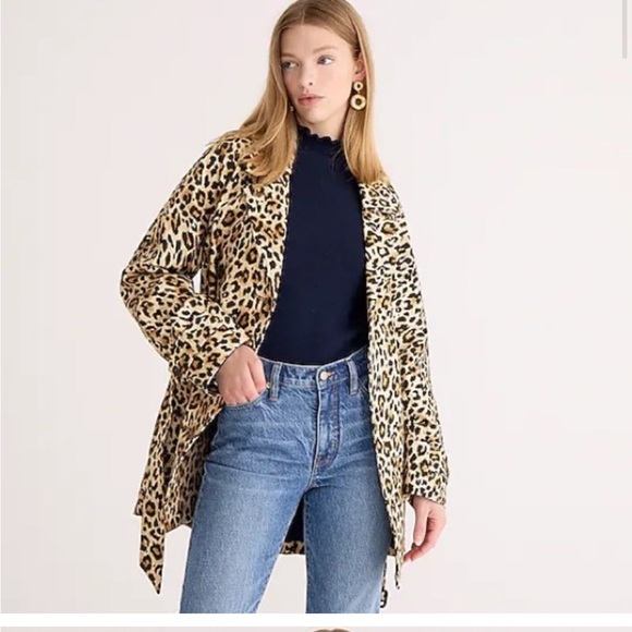 J. Crew Collection short trench coat in leopard - Picture 3 of 7
